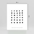 Plakat bez ramy 40x50 - Boho Sztuka Wolości - minimalistyczny plakat, czarne kropki na białymtle