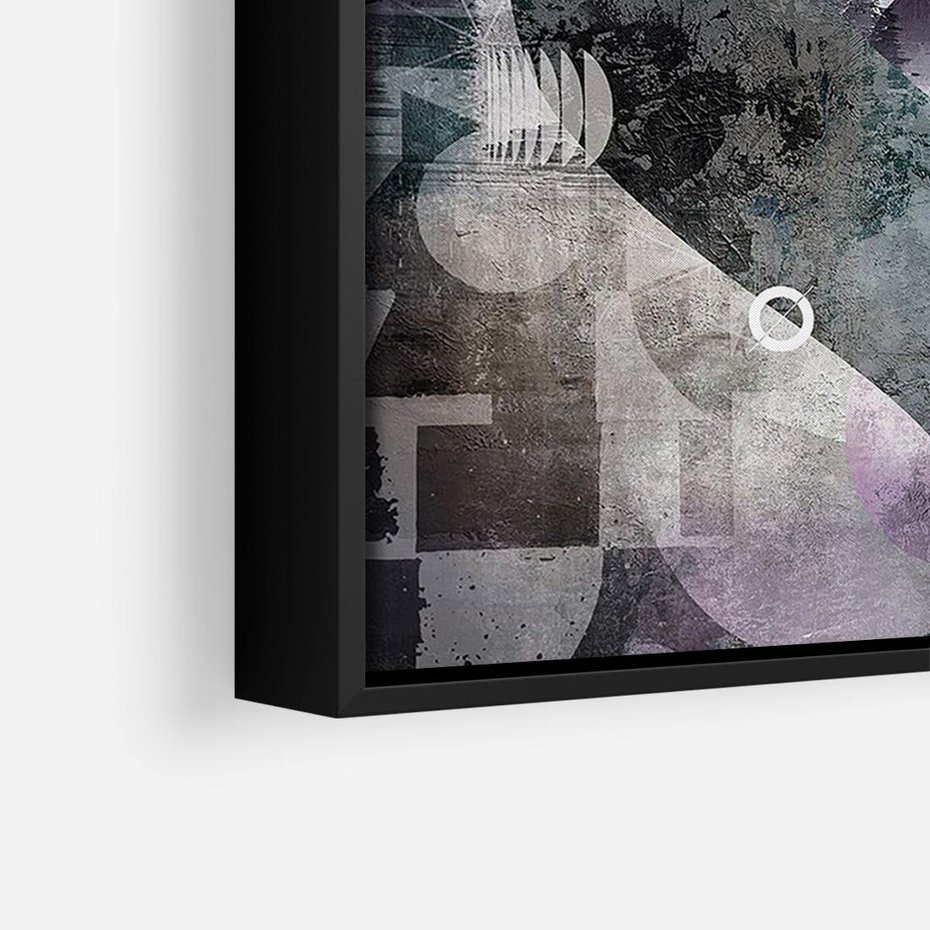 Obraz w ramie 70x50 - Nocne opowieści w barwach - typografia, abstrakcja - rama czarna