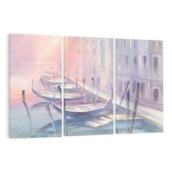 Obraz na płótnie 120x80 - Romantyczne Zachody - akwarelowy rysunek, stonowane pastelowe kolory