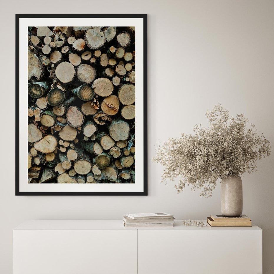 Plakat bez ramy 40x50 - Bliskość Natury - drewno, las