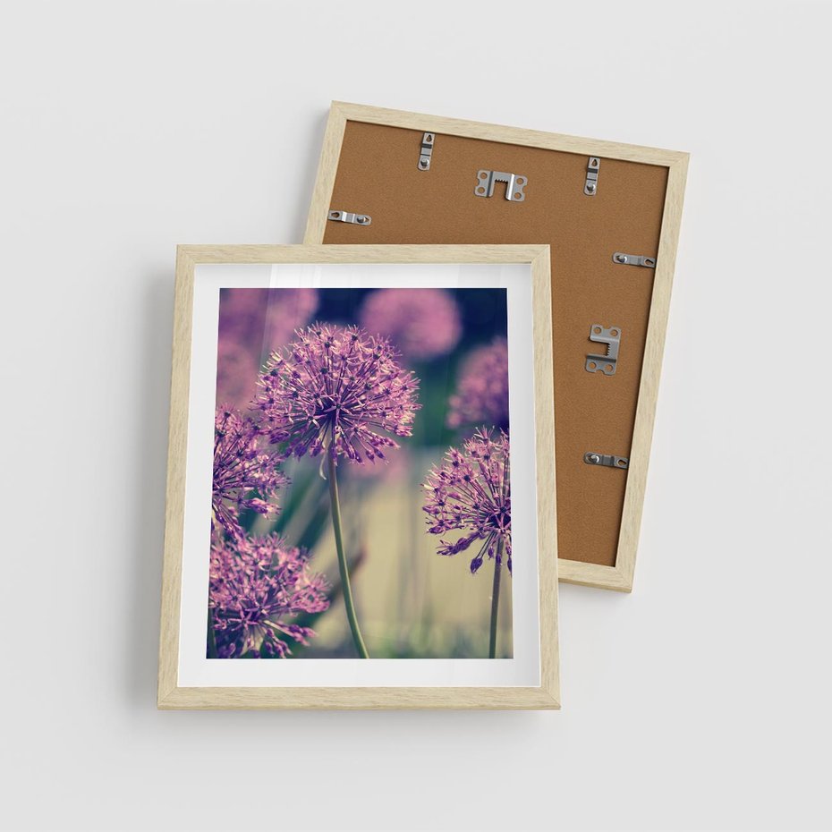 Plakat w ramie 40x50 - Kwiatowa łąka w pełnym rozkwicie - kwiaty, łąka - rama drewno