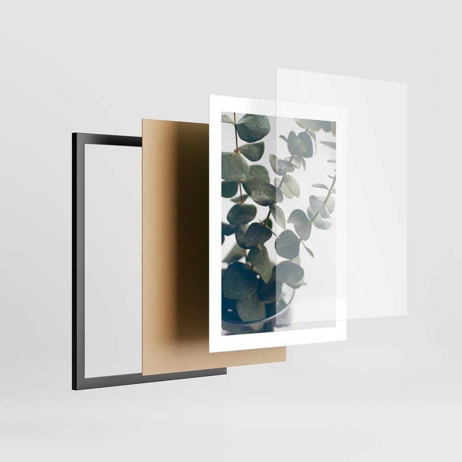 Plakat w ramie 30x40 - ukaliptusowa Harmonia - liście eukaliptusa - rama czarna