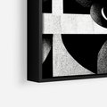 Obraz w ramie 100x70 - Harmonia świateł i cieni - abstrakcja czarno biała, geometria - rama czarna