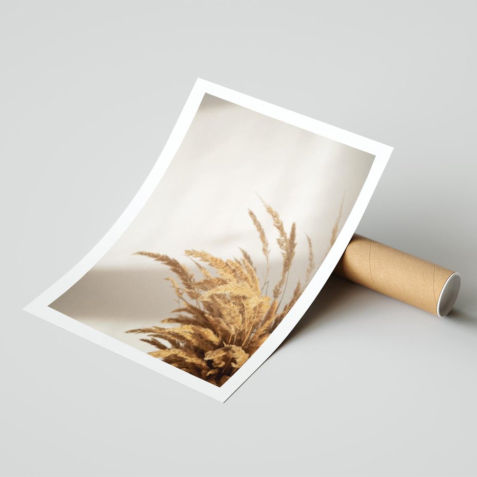 Plakat bez ramy 40x50 - Swobodne trawy boho - boho, suche