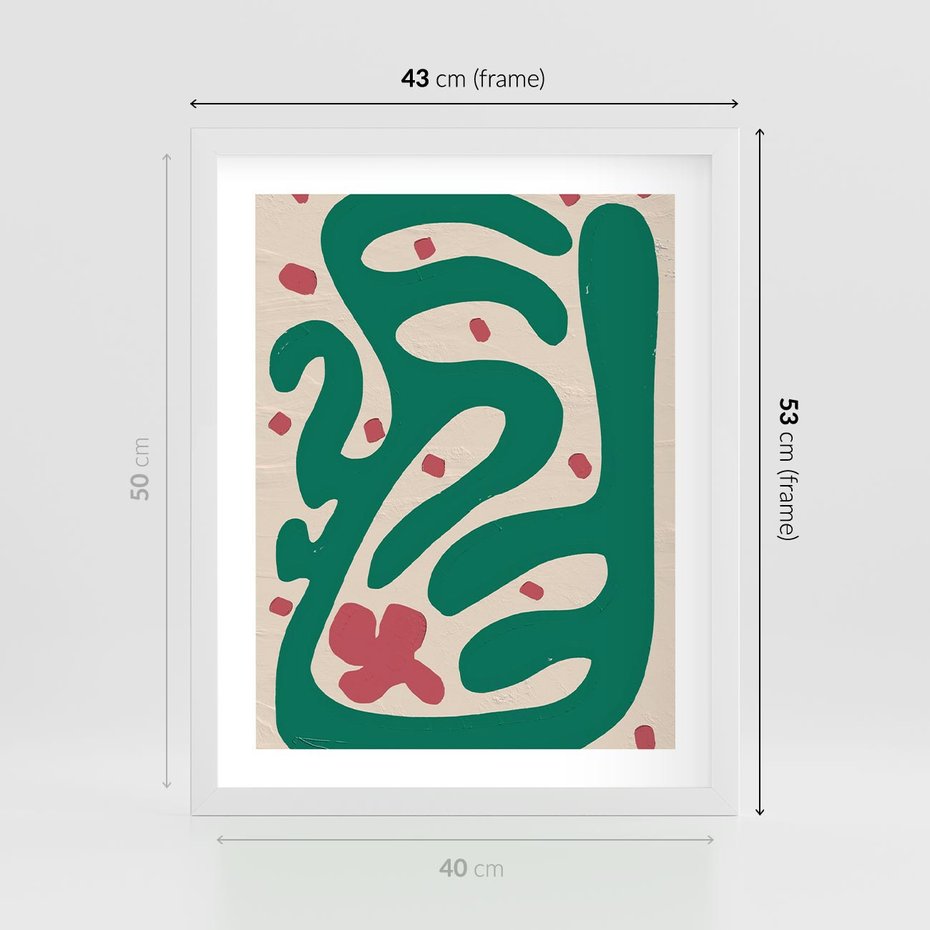 Plakat w ramie 40x50 - Boho Widoki - abstrakcyjny obraz, plakat - rama biała