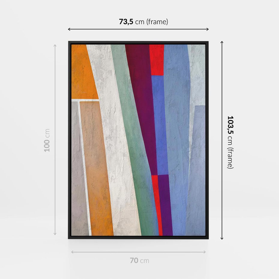 Obraz w ramie 70x100 - Księga Ukrytych Odbić - abstrakcyjne dziwne kształty, olejny obraz - rama czarna