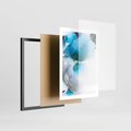 Plakat w ramie 50x70 - Elegancja Marmuru - marmur, błękit - rama czarna