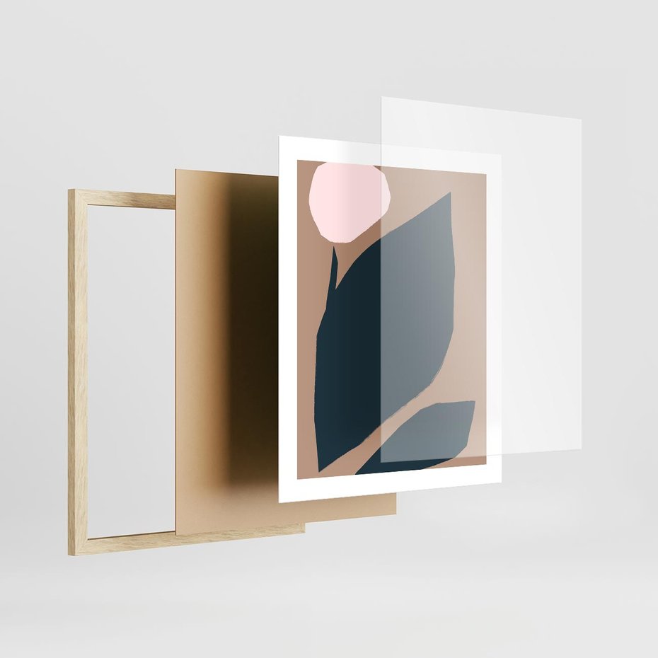 Plakat w ramie 40x50 - Rozkwitająca Wolność Boho - abstrakcyjny obraz, plakat - rama drewno