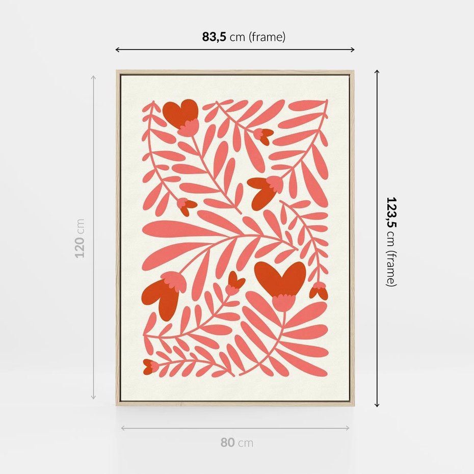 Obraz w ramie 80x120 - Taniec komplementarnych barw - kwiaty, pastelowe kolory - rama drewno