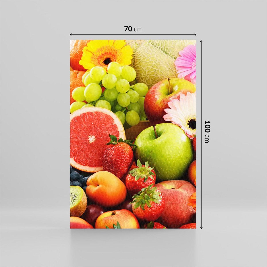 Obraz na płótnie 70x100 - Smakowite owocowe zbiory - owoce, winogrona