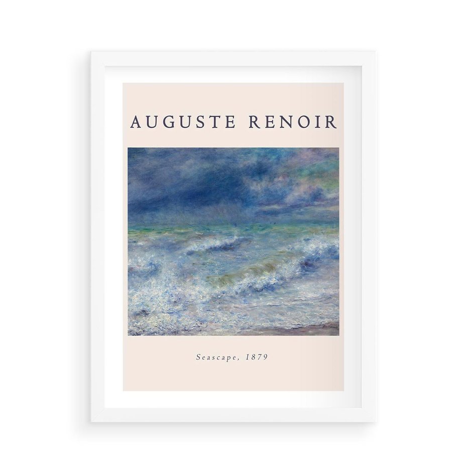 Plakat w ramie 50x70 - Auguste Renoir: Plakat z Pięknem Morza - auguste renoir, reprodukcja - rama biała