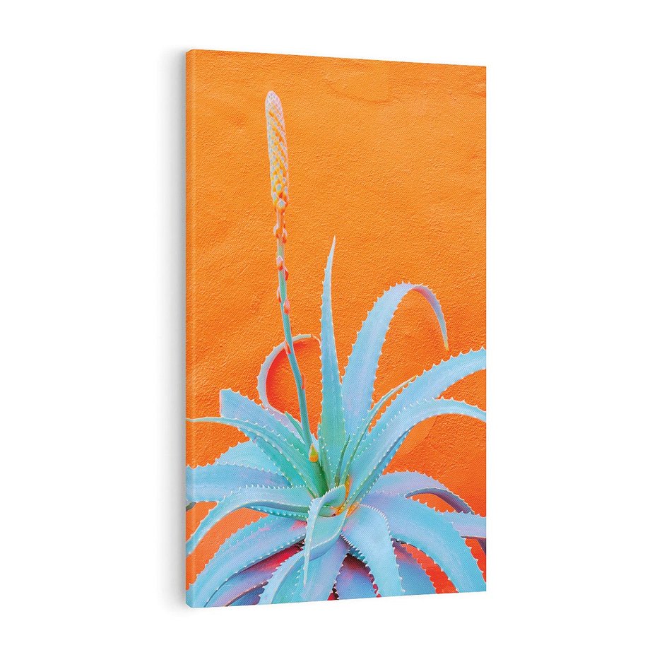 Obraz na płótnie 80x120 - Naturalna Harmonia - kaktusy, liście