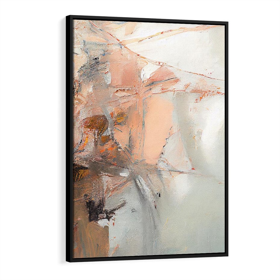 Obraz w ramie 50x70 - Taniec księżycowego pyłu - abstrakcja, tekstury farb - rama czarna