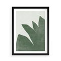 Plakat w ramie 50x70 - Oaza Harmonii - abstrakcyjny kształt, zielony plakat - rama czarna