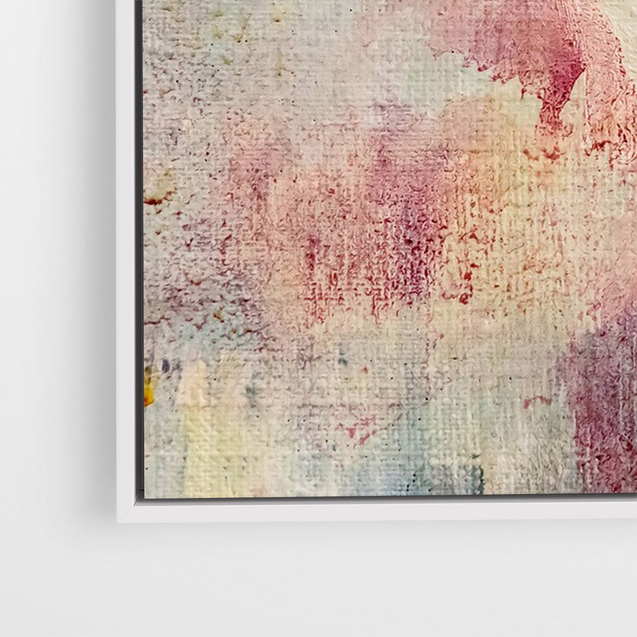 Obraz w ramie 70x100 - Miękka Melodia Pasteli - olejne płótno, pastelowe kolory - rama biała