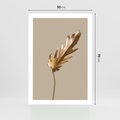 Plakat bez ramy 50x70 - Piękno w Detalu - złoty, liść
