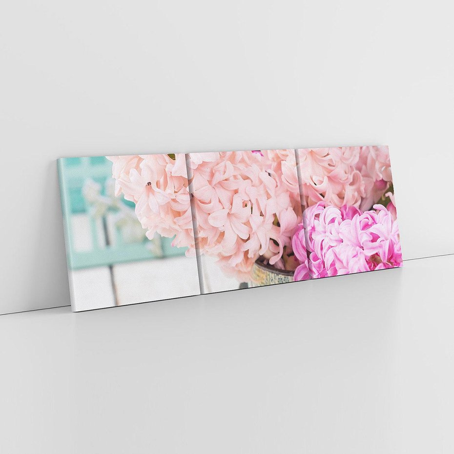 Obraz na płótnie 120x40 - Kwiatowa harmonia hiacyntów - kwiaty, hiacynty