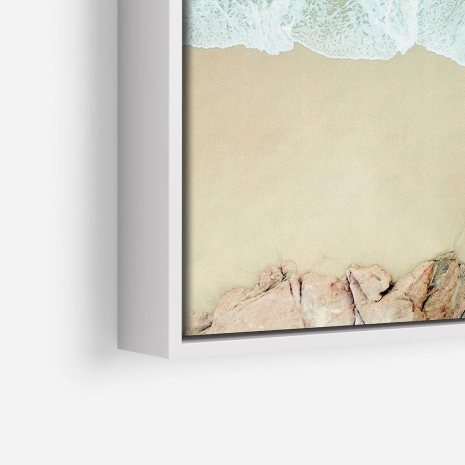 Obraz w ramie 100x70 - Turkusowe Skrzydła - morze, plaża - rama biała