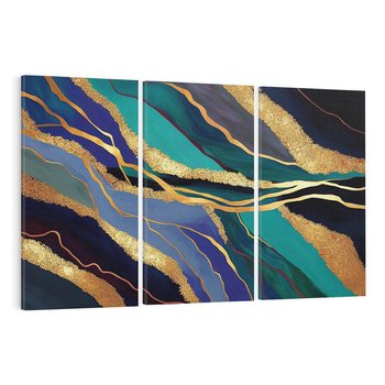 Obraz na płótnie 120x80 - Sztorm malarskich emocji - marmur, abstrakcyjna grafika