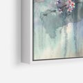 Obraz w ramie 80x120 - Efemeryczne Kwitnienie Drzew - akwarela, rozmyte pastelowe tłó - rama biała