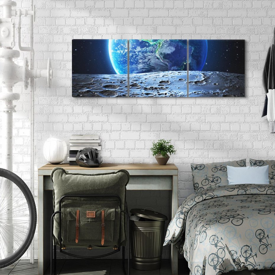 Obraz na płótnie 150x50 - Mistrzowskie spojrzenie na Ziemię - ziemia, kosmos