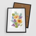 Plakat w ramie 50x70 - Kwiatowe Inspiracje - akwarelowe polne kwiaty, minimalistyczny plakat - rama czarna