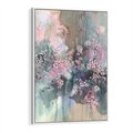 Obraz w ramie 70x100 - Efemeryczne Kwitnienie Drzew - akwarela, rozmyte pastelowe tłó - rama biała