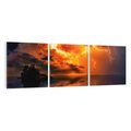 Obraz na płótnie 150x50 - Burza nad morzem z piorunem - burza, piorun