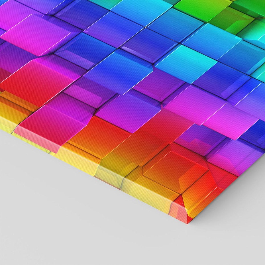 Obraz na płótnie 60x60 - Mozaika Abstrakcji: Trójwymiarowe Kompozycje - abstrakcja, 3d