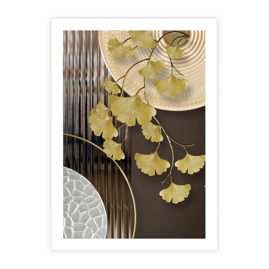 Plakat bez ramy 30x40 - Magia Jesieni - złote, liście