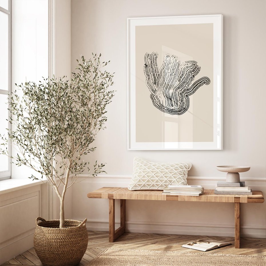 Plakat bez ramy 40x50 - Abstrakcyjne Odbicie - abstrakcyjne odbicie, biało czarny