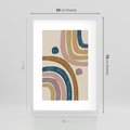 Plakat w ramie 50x70 - Kształtujące Inspiracje - abstrakcyjne tęcze, kompozycja - rama biała