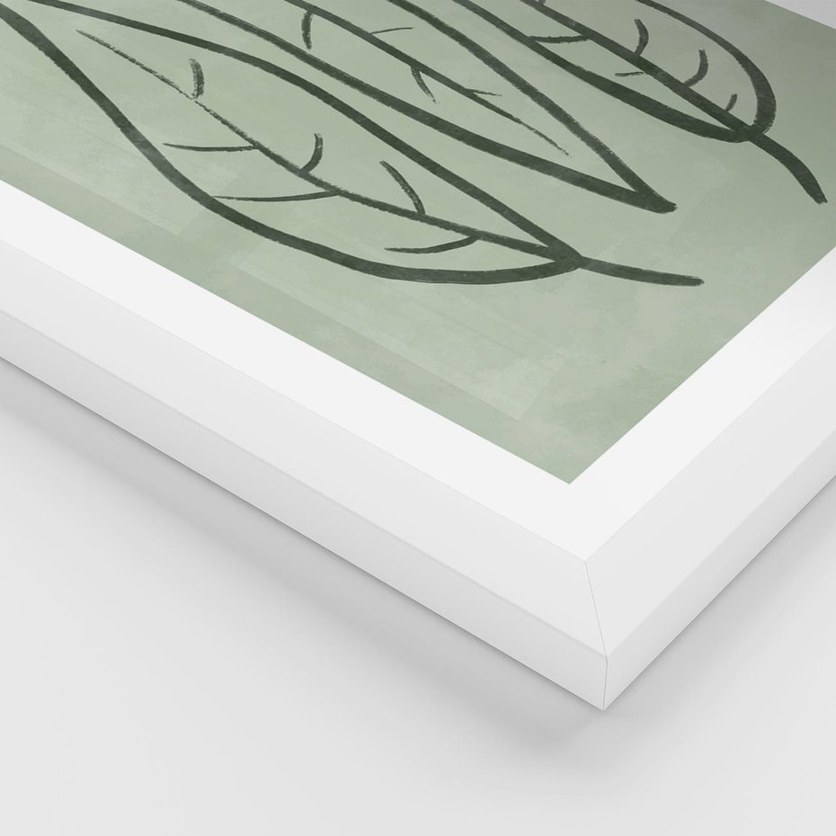 Plakat w ramie 30x40 - Energetyczne Ekspresje Natury - zielony plakat, roślinne motywy - rama biała