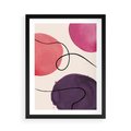Plakat w ramie 50x70 - Migoczące Echo - abstrakcyjne akwarelowe plamy, nieregularne linie - rama czarna