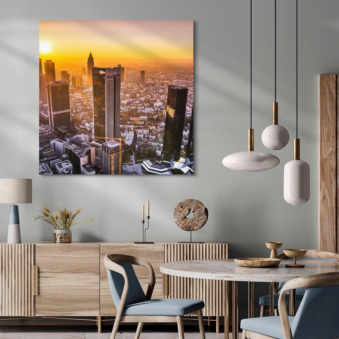 Obraz na płótnie 50x50 - Magiczny Frankfurt - miasto kontrastów - Frankfurt, Niemcy