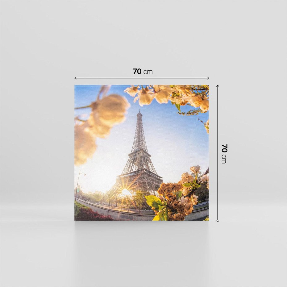 Obraz na płótnie 70x70 - Ikona Paryża - Wieża, Eiffla