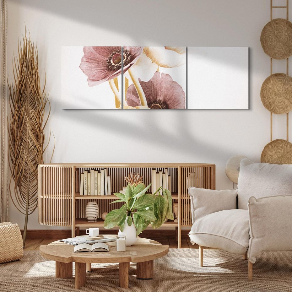 Obraz na płótnie 150x50 - Eksplozja kolorów - akwarela, maki