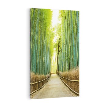 Obraz na płótnie 70x100 - Droga przez japoński bambusowy las - droga, japonia