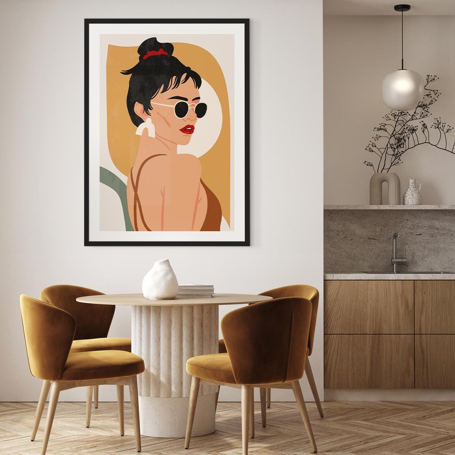 Plakat bez ramy 50x70 - Kobieca Przenikliwość - nowoczesny plakat, styl retro