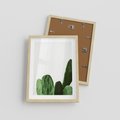 Plakat w ramie 30x40 - Minimalizm Natury - kaktus, zbliżenie - rama drewno