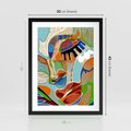 Plakat w ramie 30x40 - Wibracje Kształtów - abstrakcyjny portret kobiety, twarz - rama czarna