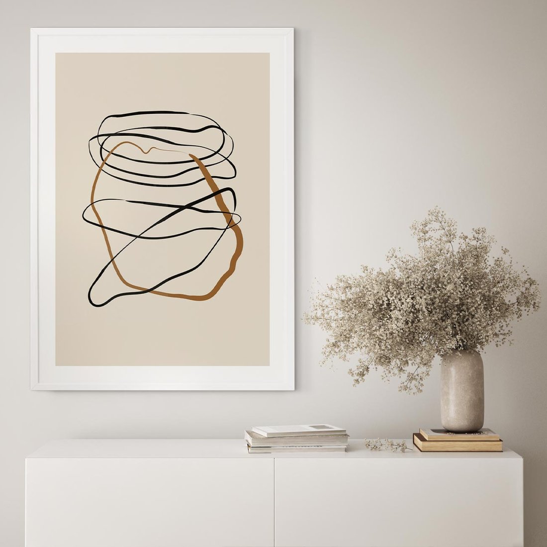 Plakat bez ramy 21x30 - Bezczasowe Kontury - abstrakcyjne linie, zaplątane