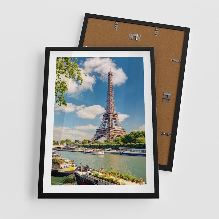 Plakat w ramie 50x70 - Paryżska ikona Francji - wieża Eiffla, Paryż - rama czarna
