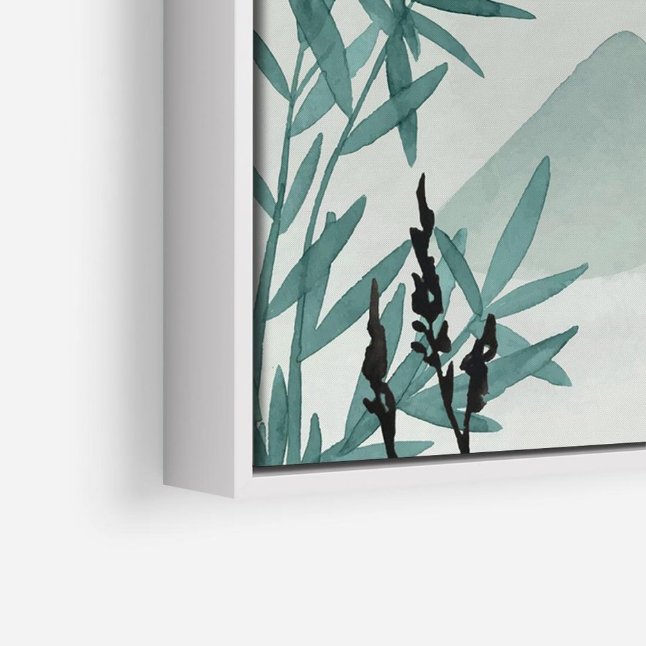 Obraz w ramie 70x50 - Zaklęte Wzgórza - krajobraz, japonia - rama biała