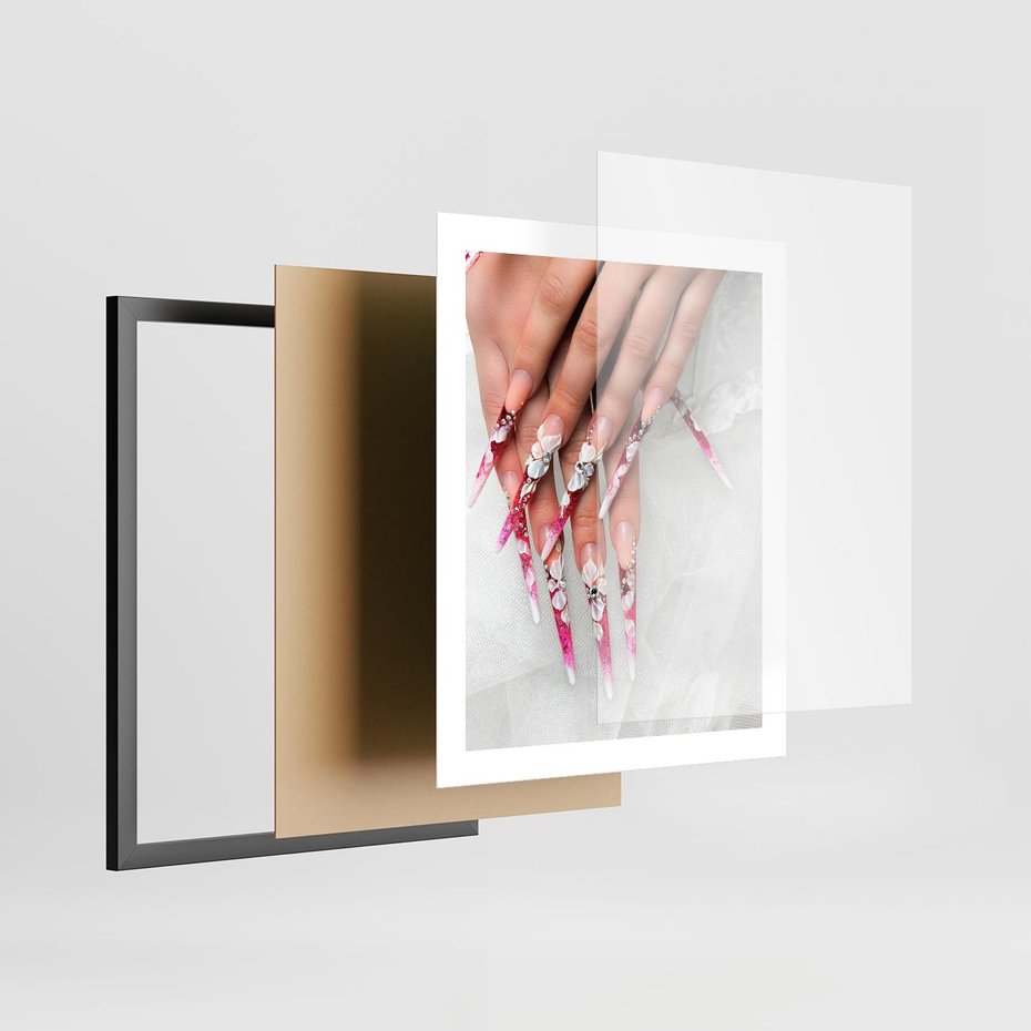 Plakat w ramie 40x50 - Paznokcie jak dzieło sztuki - paznokcie, manicure - rama czarna