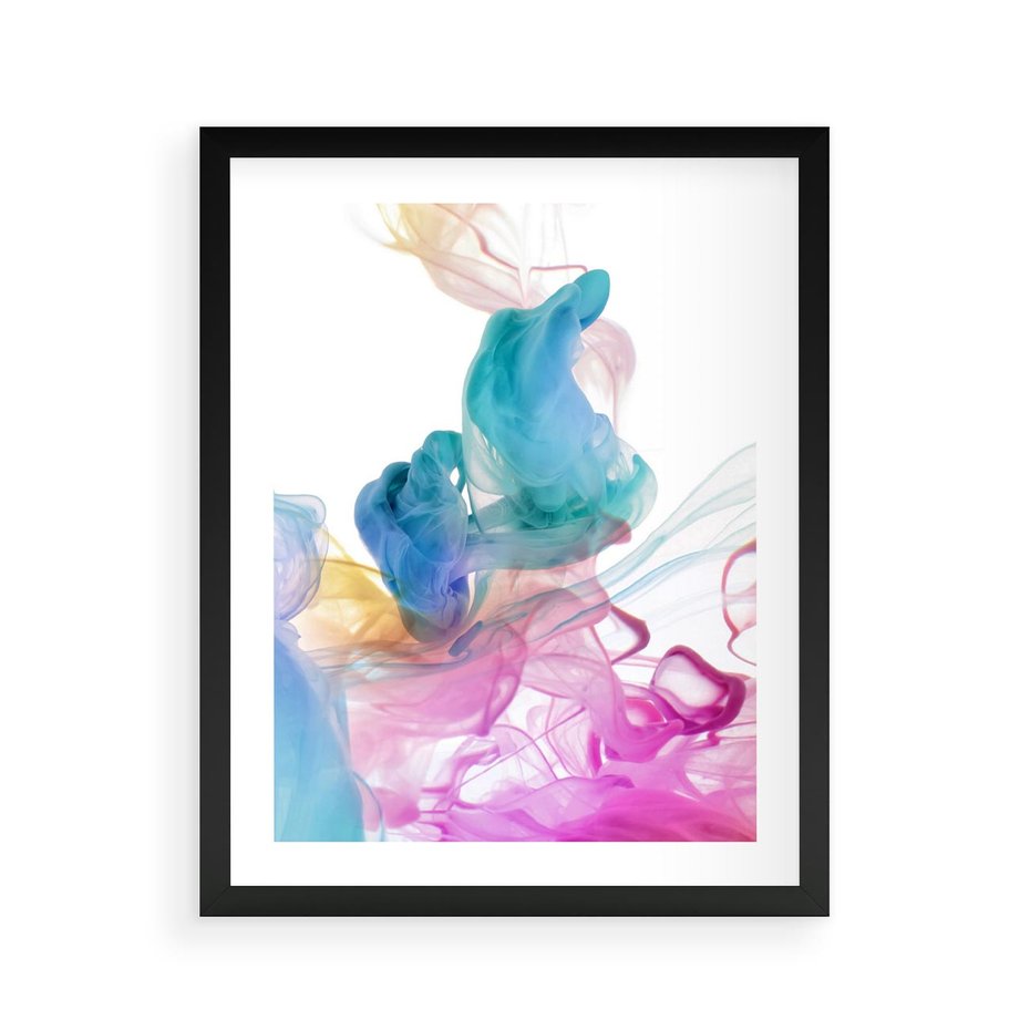 Plakat w ramie 40x50 - Abstrakcyjne Pastelowe Piękno - abstrakcja, pastelowe - rama czarna