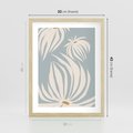 Plakat w ramie 30x40 - Kwiatowe Kształty - kwiaty, nowoczesne i minimalistyczne - rama drewno