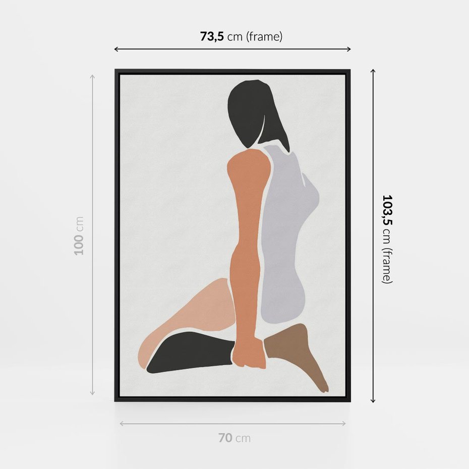 Obraz w ramie 70x100 - Widok Abstrakcyjny - abstrakcyjny obraz, minimalizm - rama czarna