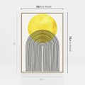 Obraz w ramie 50x70 - Słoneczne Odbicia - geometria, żółte koło - rama drewno