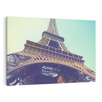 Obraz na płótnie 70x50 - Wieża Eiffla w czarno-białej odsłonie - Eiffla, Paryż